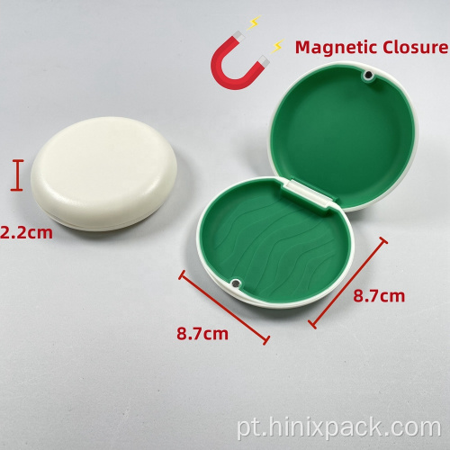 Caixa de alinhador transparente ortodôntico magnético com bloco de silicone